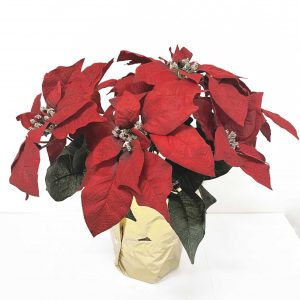 red fake poinsettia